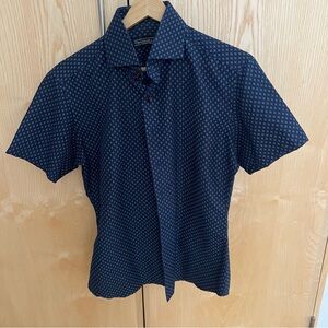 Custom Chookhare & Sons Geometric Short sleeved collared button down shirt